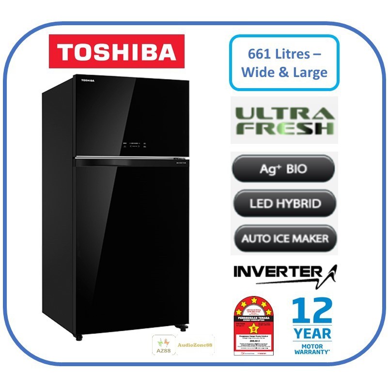 Toshiba Inverter 2 Door Fridge 661 Litres GR AG66MA Shopee Malaysia