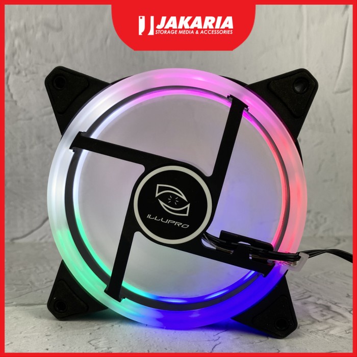 Illupro Fan Casing RGB 12cm Fan Dual Ring RGB Fan Gaming RGB Fan 12cm