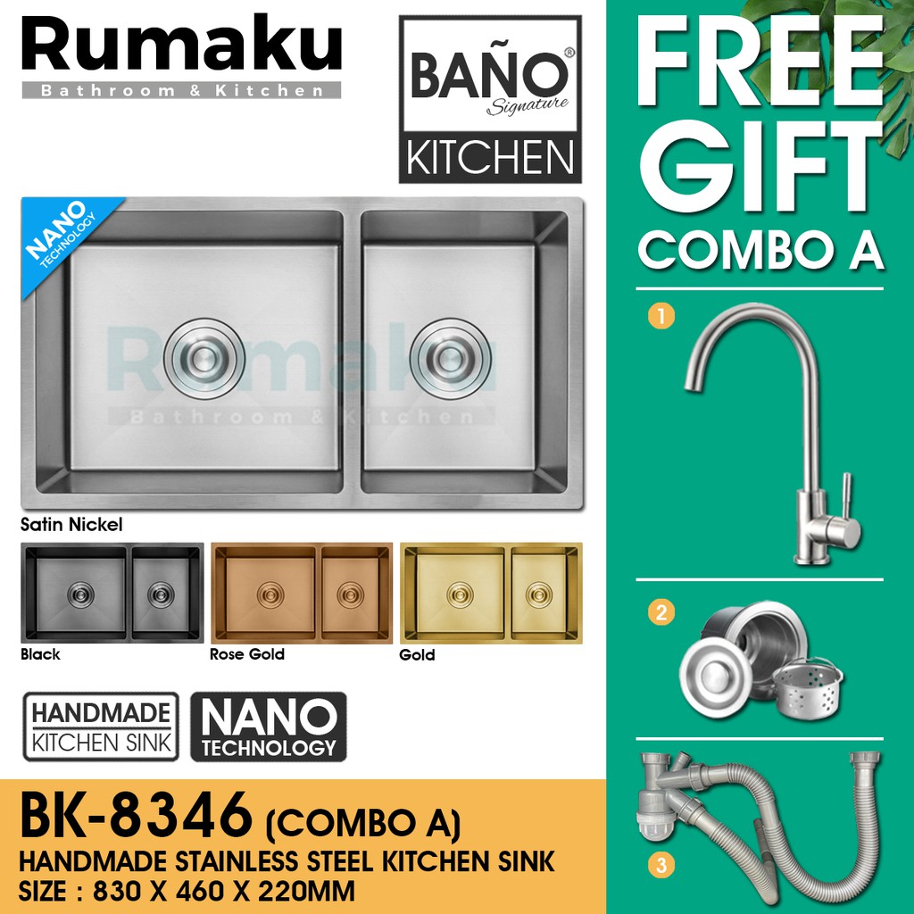 JIMAT COMBO SET BANOVA SUS 304 Stainless Steel Home Kitchen Sink