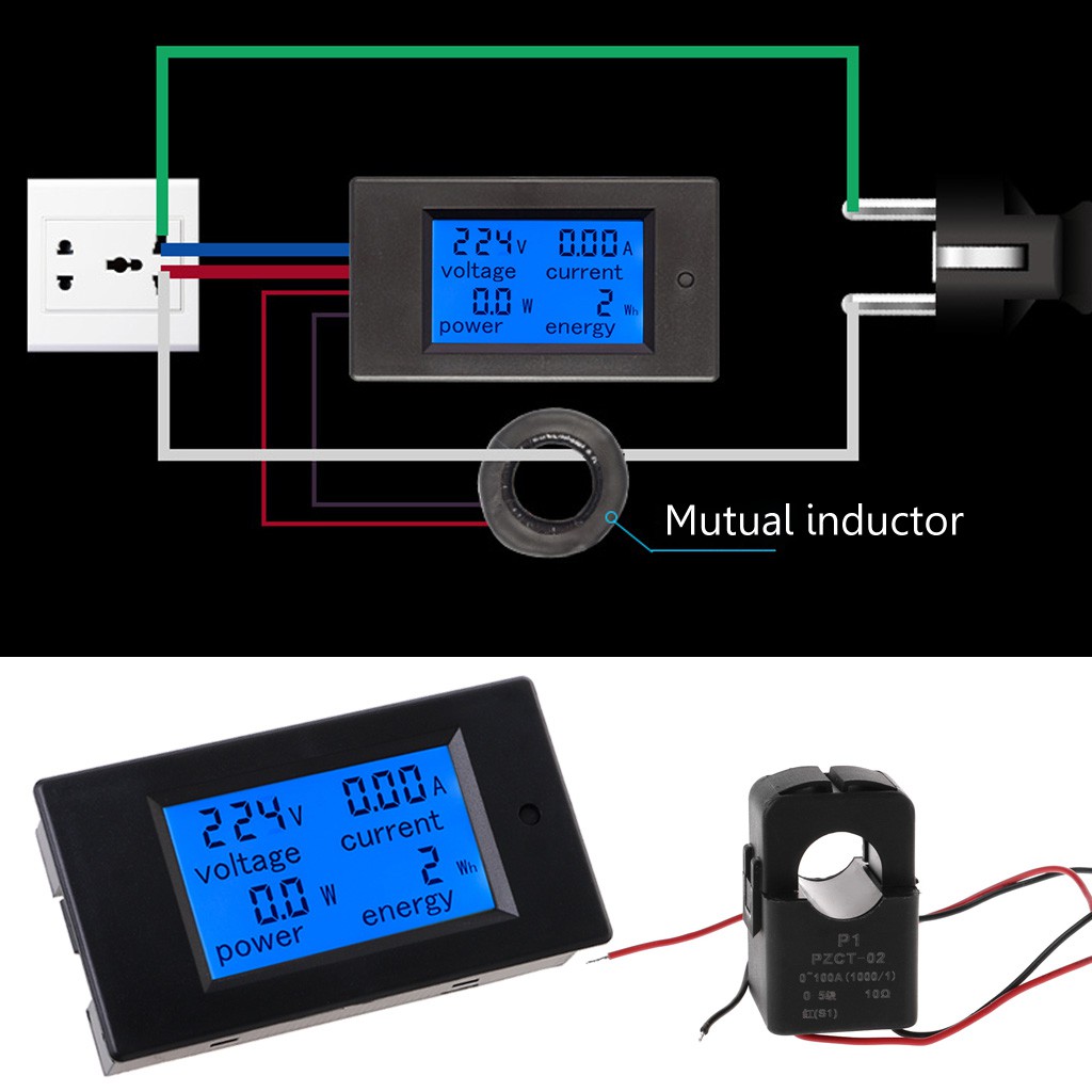 Ac V A Voltage Current Watt Power Energy Meter Pzem With