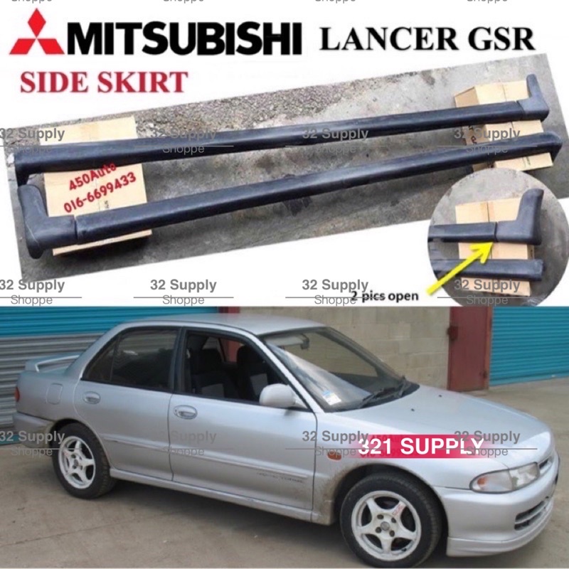 Wira Side Skirt Lancer Gsr Set Kiri Kanan Lip Skiritng Pu Fiber Fit