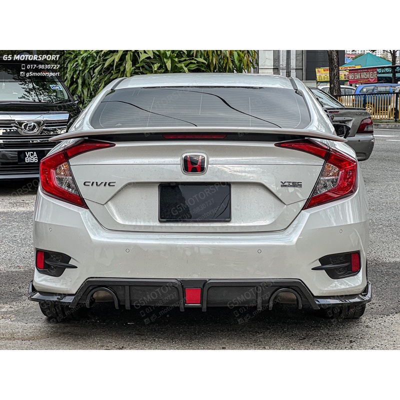 Honda Civic FC 2016 2020 Rear Bumper Diffuser Full Set Led Light