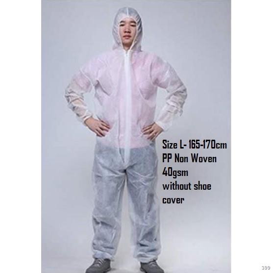 Ready Stock Hazmat Baju Ppe Isolation Suit Coverall Jump Pp Non Woven