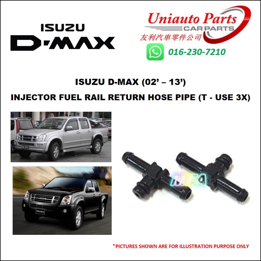 ISUZU DMAX 02 13 INJECTOR FUEL RAIL RETURN HOSE PIPE T USE 3X