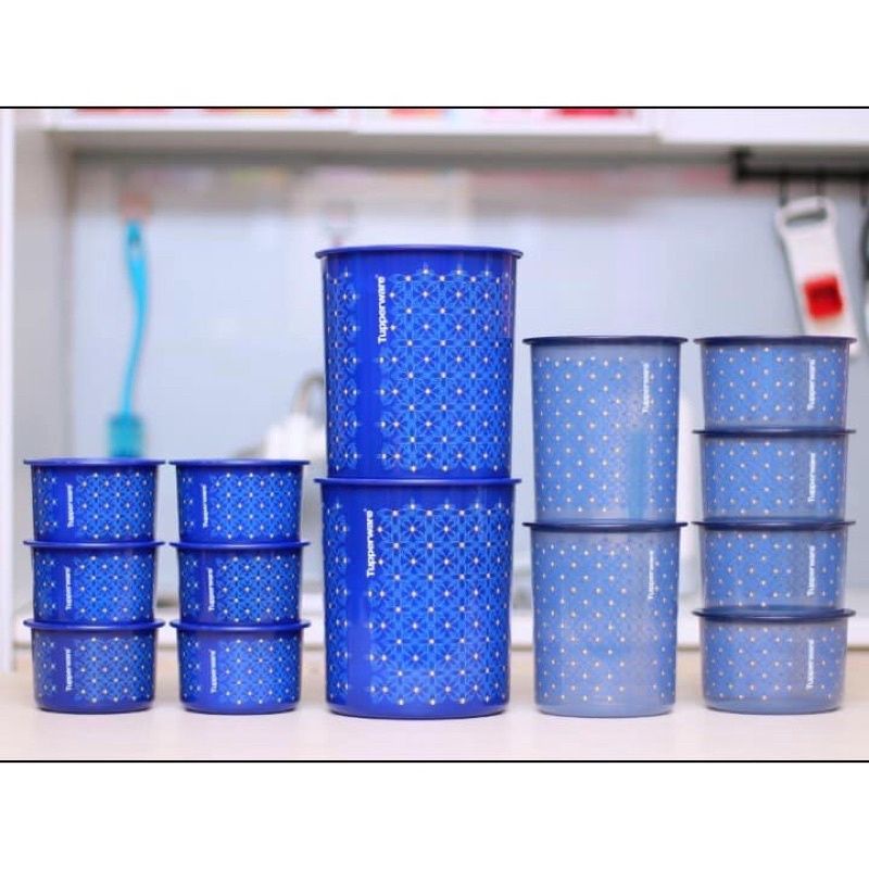 Tupperware Royale Blue One Touch Collection 14pcs Shopee Malaysia