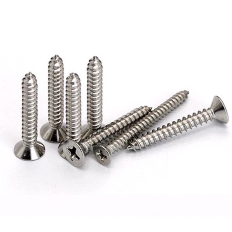 TF Self Tapping Screw 8 X 1 And 1 5 Flat Head Skru Tajam Saiz 8 X