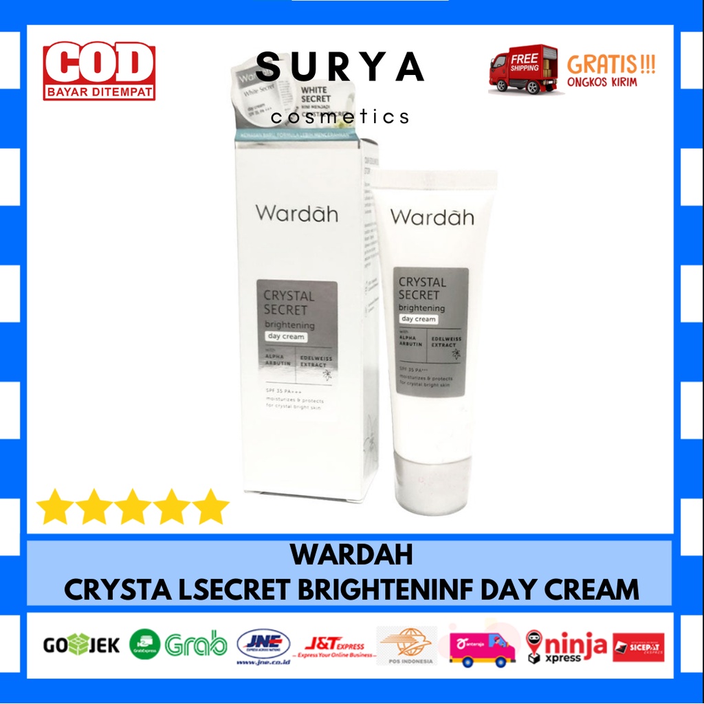 Wardah Crystal SECRET BRIGHTENING DAY CREAM BUNDLE FOAMING Clear