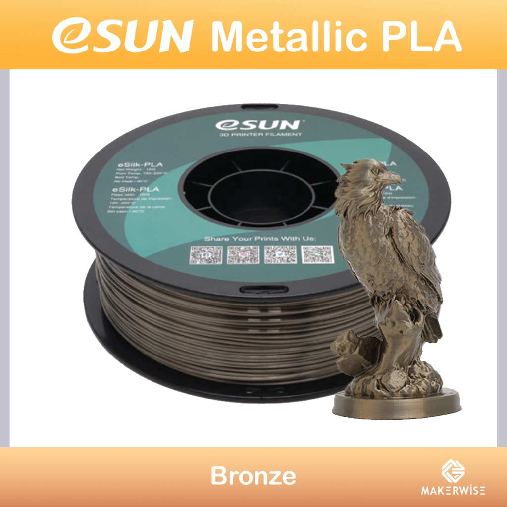 ESUN Silk PLA Filament 1KG 1 75mm Gold Silver Copper Metal ESILK FDM 3D