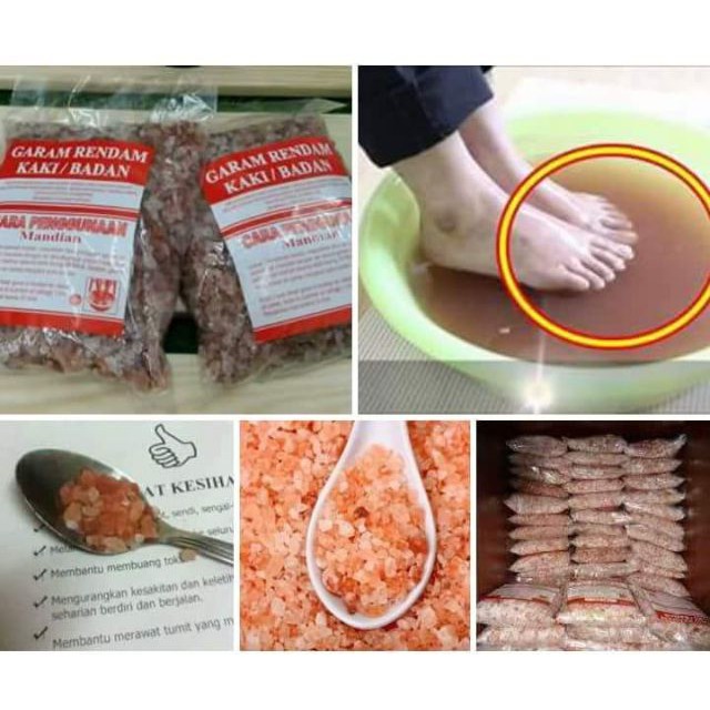 Rendam Kaki Badan Body And Foot Soak Salt Garam Bukit Himalaya Gm