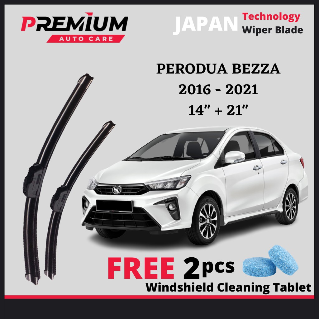 PERODUA BEZZA 2016 2024 PREMIUM RUBBER WIPER BLADE JAPAN TECHNOLOGY