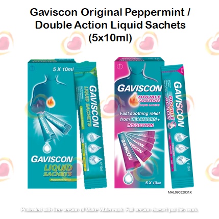 Gaviscon Original Peppermint Double Action Liquid Sachets X Ml