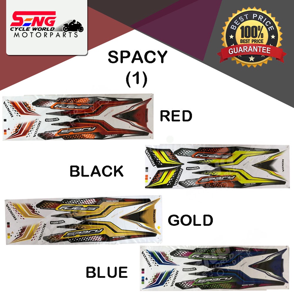 HONDA SPACY 1 BODY STICKER SET RED BLACK GOLD BLUE Shopee Malaysia