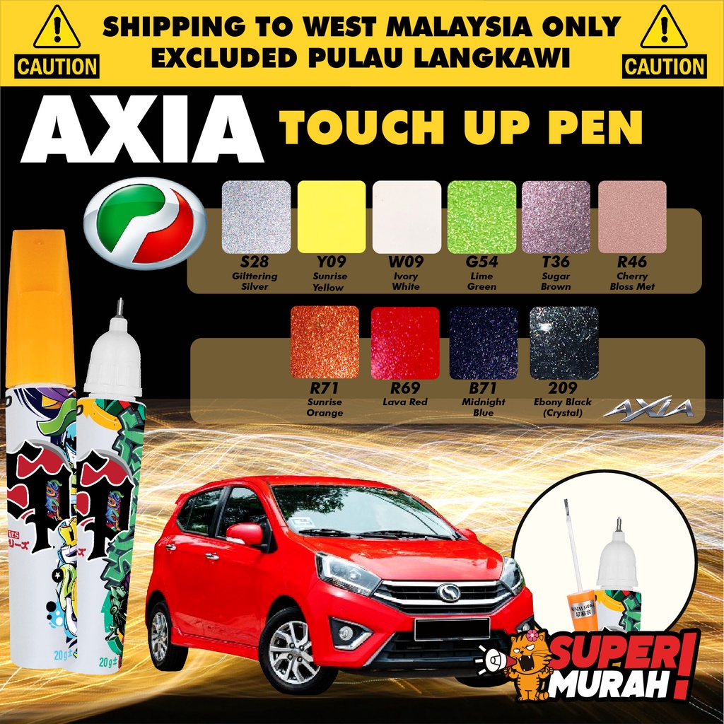 Touch Up Pen PERODUA AXIA Car Surface Coat Paint Remover Tools Clear