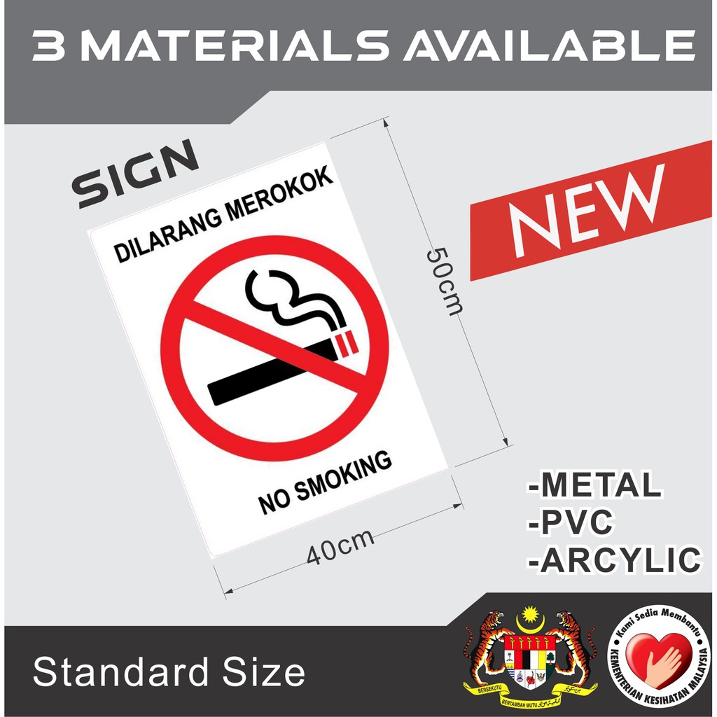 Latest No Smoking Sign Dilarang MerokokPapan Tanda No Vaping