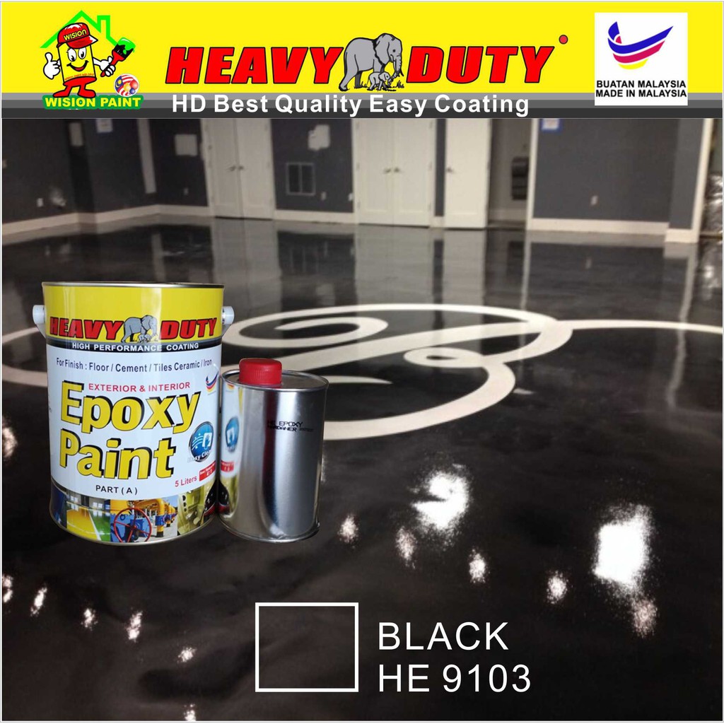 Black 9103 5L HEAVY DUTY EPOXY WATERPROOF FLOOR PAINT HEAVY DUTY