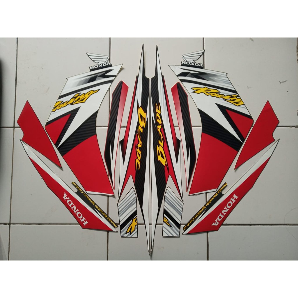 Honda Blade Racing Striping Sticker Red Shopee Malaysia