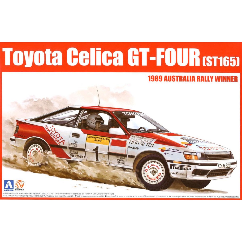 Car Model 1 24 Aoshima Beemax ST165 Celica GT FOUR 89 Australia Rally