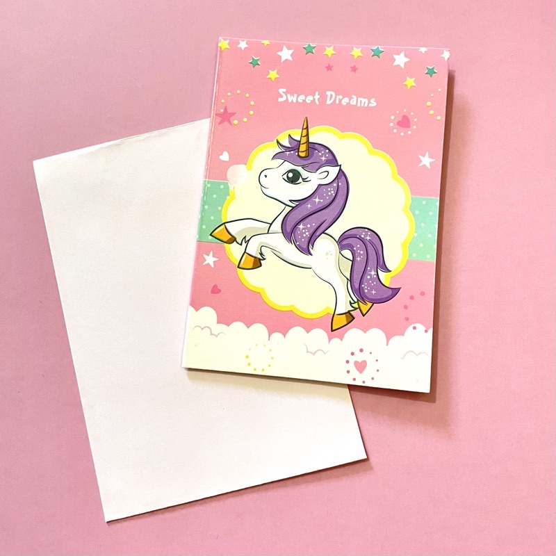 Sansan Wawa Unicorn Greeting Cards Large Envelope Birthday Card