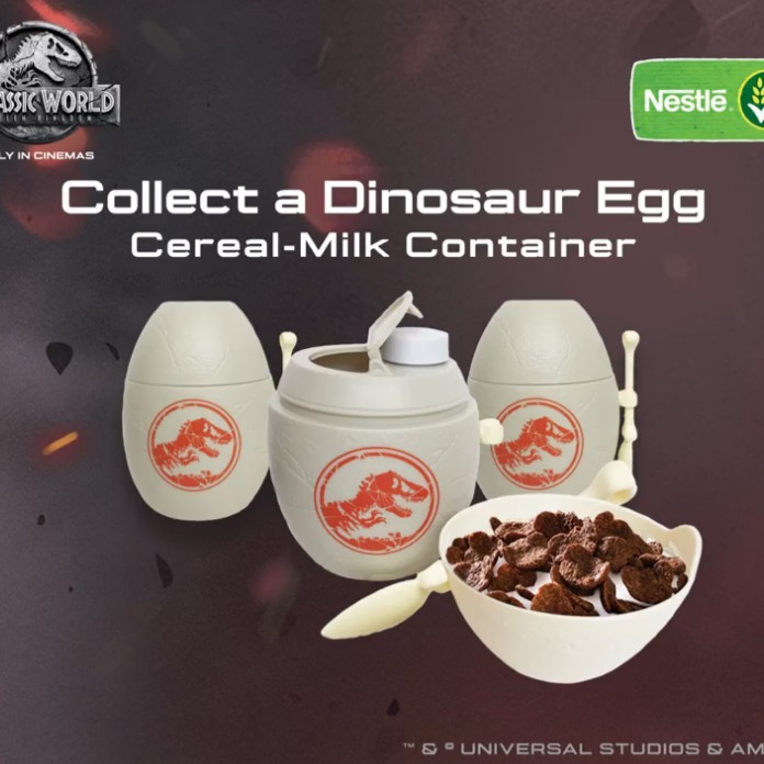 Limited Edition Jurassic Park Dinosaur Egg Nestle Cereal Milk Container