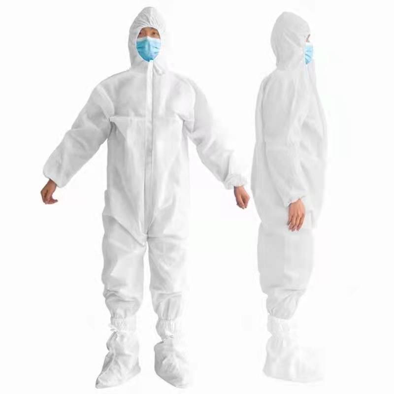 Ppe Isolation Suit Waterproof Hazmat Coverall Jump Suit Non Woven