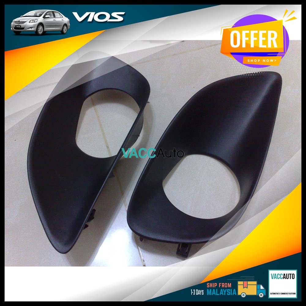 Toyota Vios 2nd Gen Fog Lamp Black Cover Fog Light Lamp Grille Cover