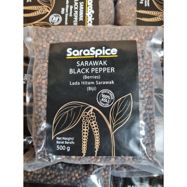 Lada Hitam Sarawak Biji 500g Sarawak Black Pepper Whole 500g