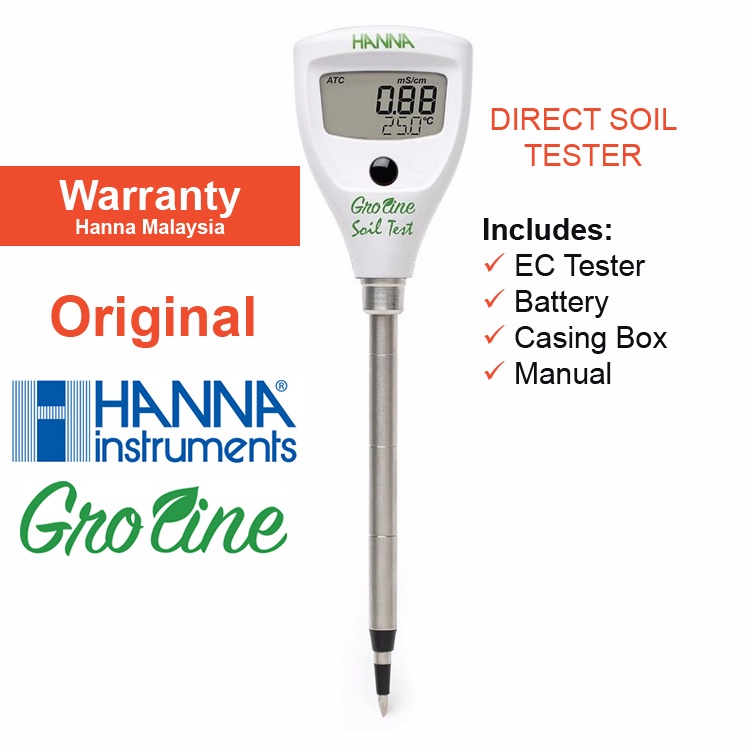 Hanna Groline Direct Soil Ec Tester Hi Fertigasi Baja Ab Tanah Ec