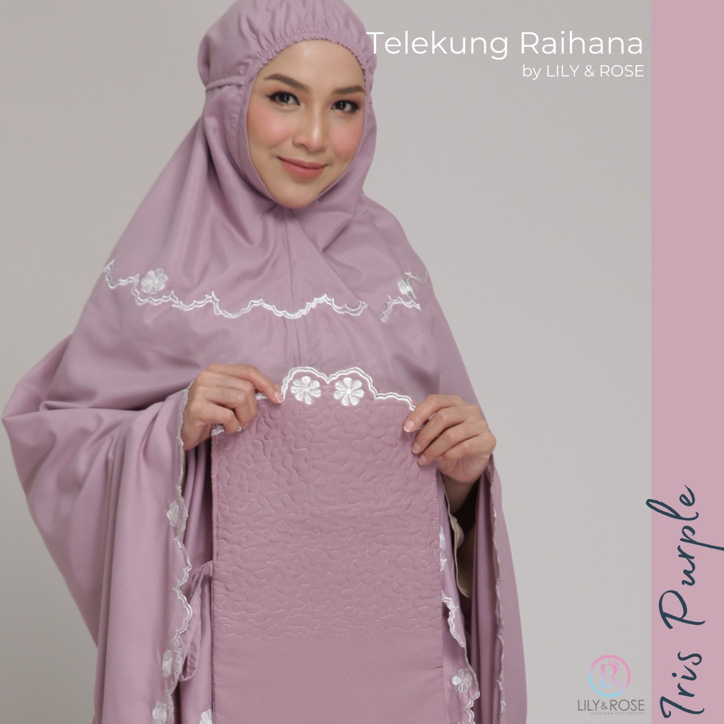 Telekung Raihana By LILY ROSE Telekung Travel Cotton Dengan Beg