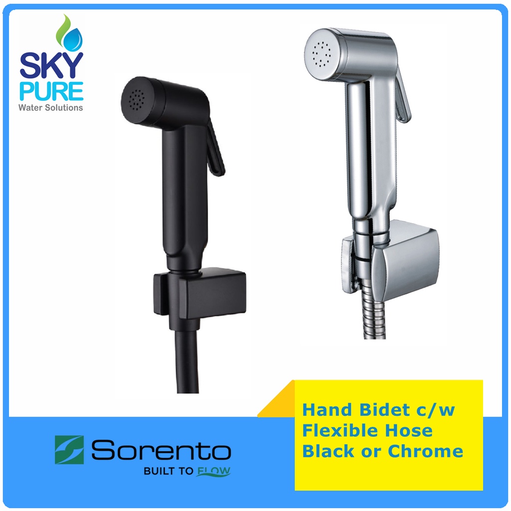 SORENTO Hand Bidet C W 1 2m Flexible Hose Chrome SRT78 CR Black SRT78