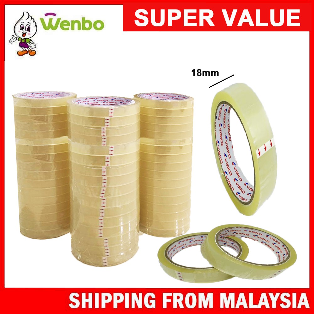 Wenbo Visko Opp Adhesive Transparent Packaging Tape Mm X Yards