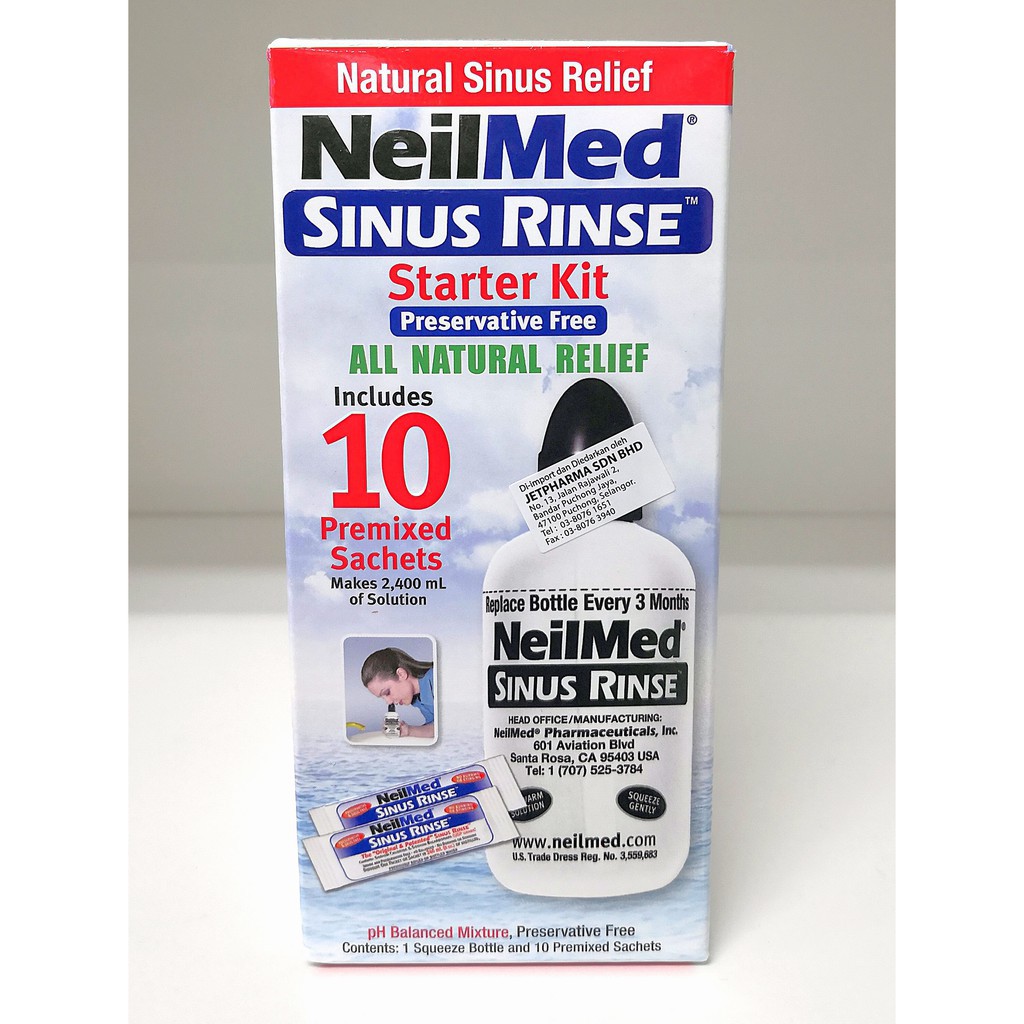 NEILMED SINUS RINSE STARTER KIT 1 BOTTLE 10 SACHETS EXP 05 2028