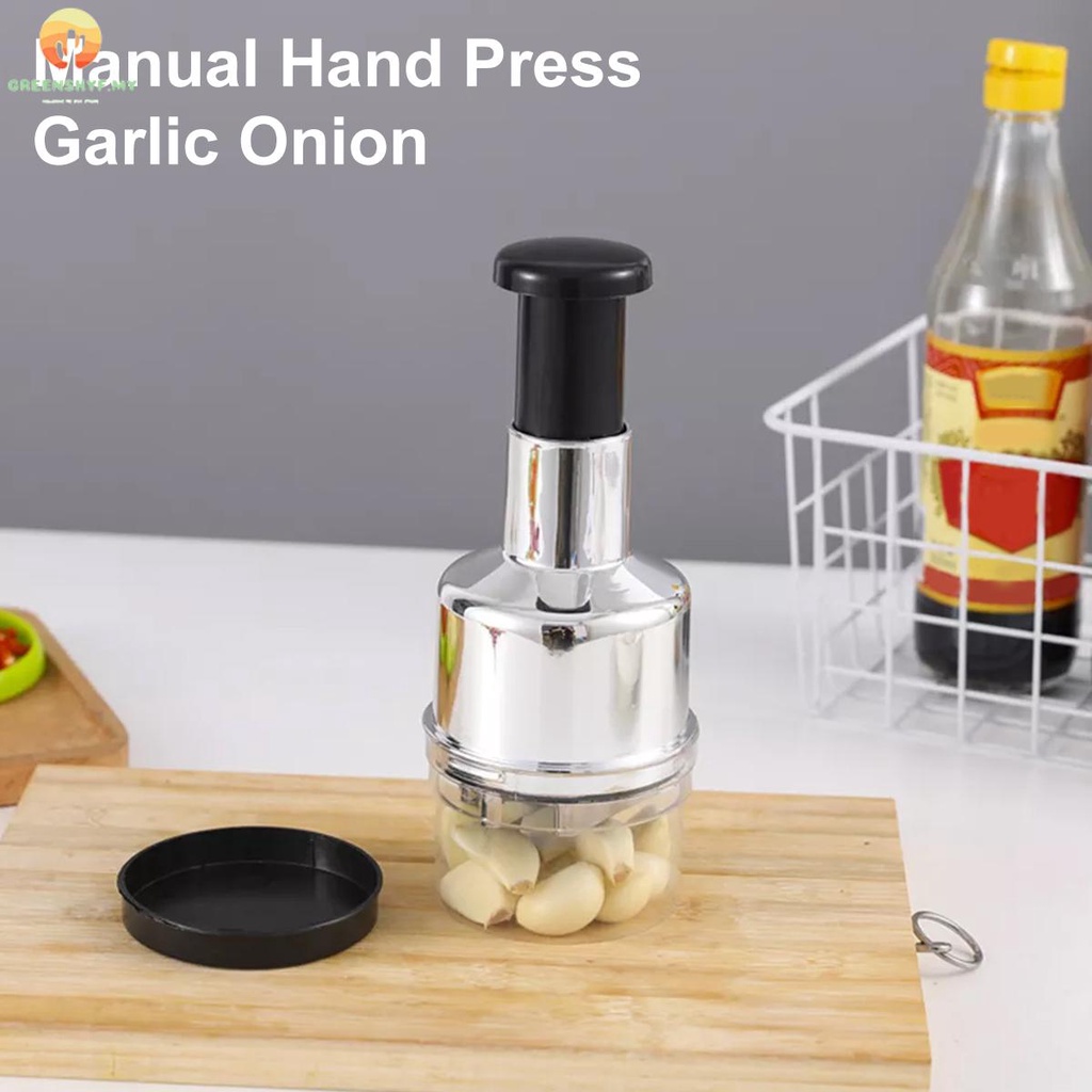 Pressed Garlic Chopper Manual Hand Onion Chopper Stainless Steel