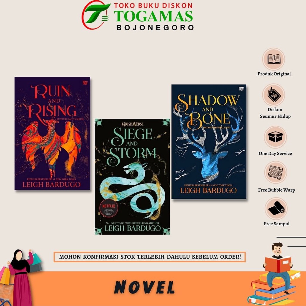 NOVEL SHADOW And BONE RUN AND RISING SIEGE AND STORM LEIGH