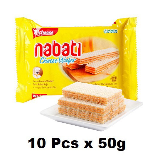 10 Pcs Richeese Nabati Cheese Wafer 50g HALAL LOCAL READY STOCKS