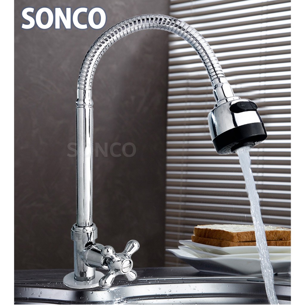 SONCO Kitchen Faucet Handle Flexible 360 Swivel Bathroom Faucet Wall