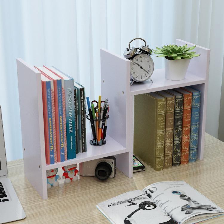 Desktop Shelf Organizer Adjustable Wood Display Desk Shelf Countertop