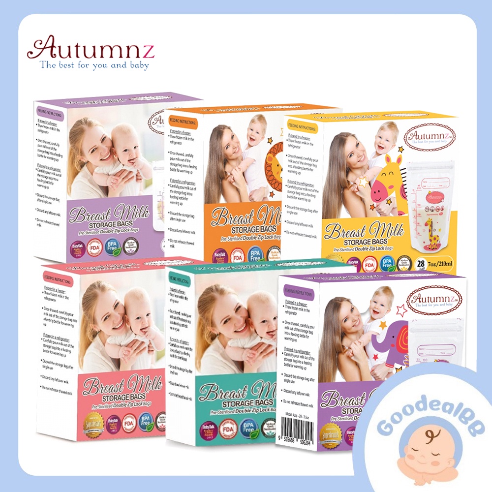 Autumnz Double Zip Lock Breastmilk Storage Bag Oz Oz Oz Oz