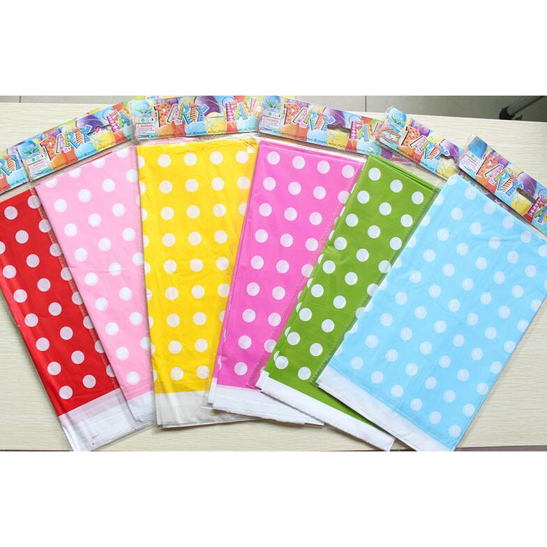 Ready Stock Pc Polkadot Party Disposable Plastic Table Cloth