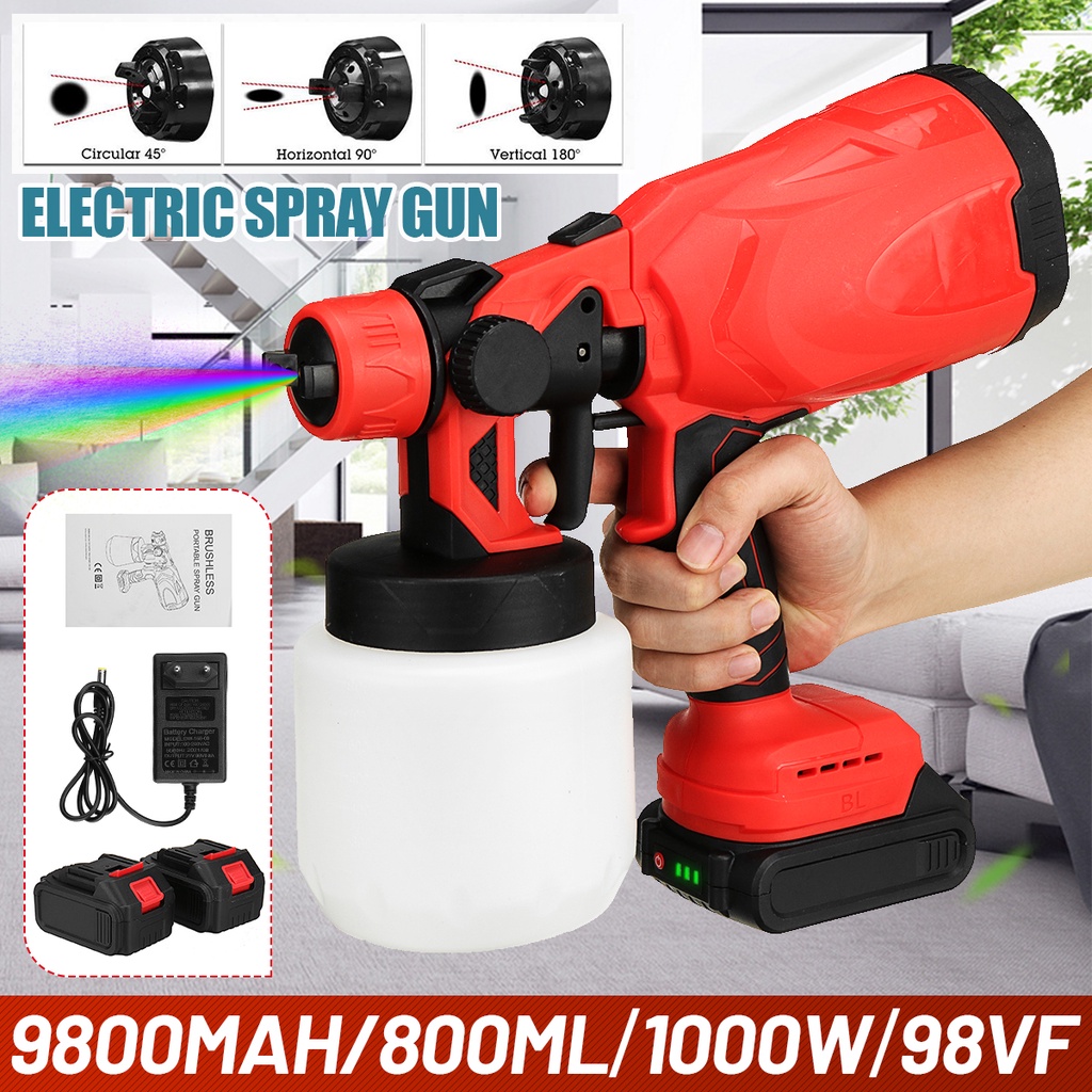 800ml Cordless High Power Home Paint Sprayer Electric Spray Guns With 3