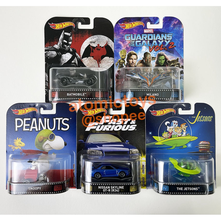 Hot Wheels Nissan Skyline GT R R34 Batman Peanuts Jetson Guardians Of Galaxy Fast Furious