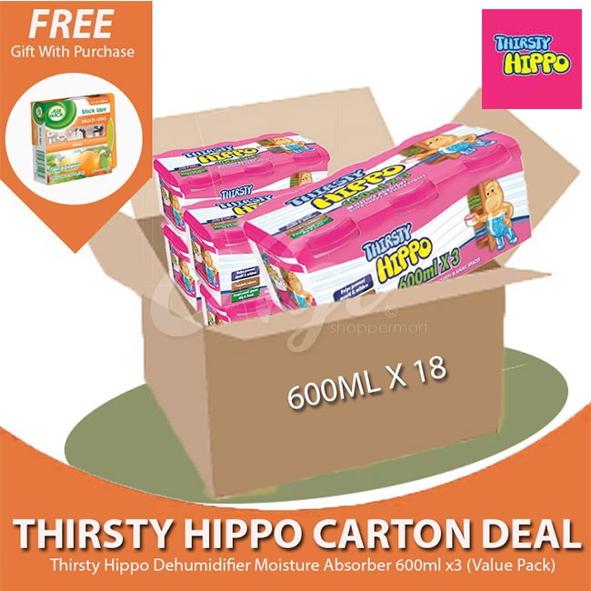 Thirsty Hippo Dehumidifier Moisture Absorber Ml X Carton Deal