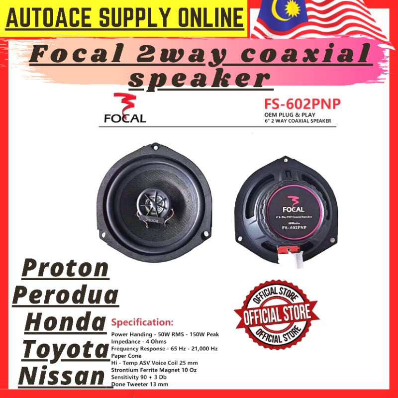 Focal Way Speaker Coaxial For All Model Car Perodua Proton Honda