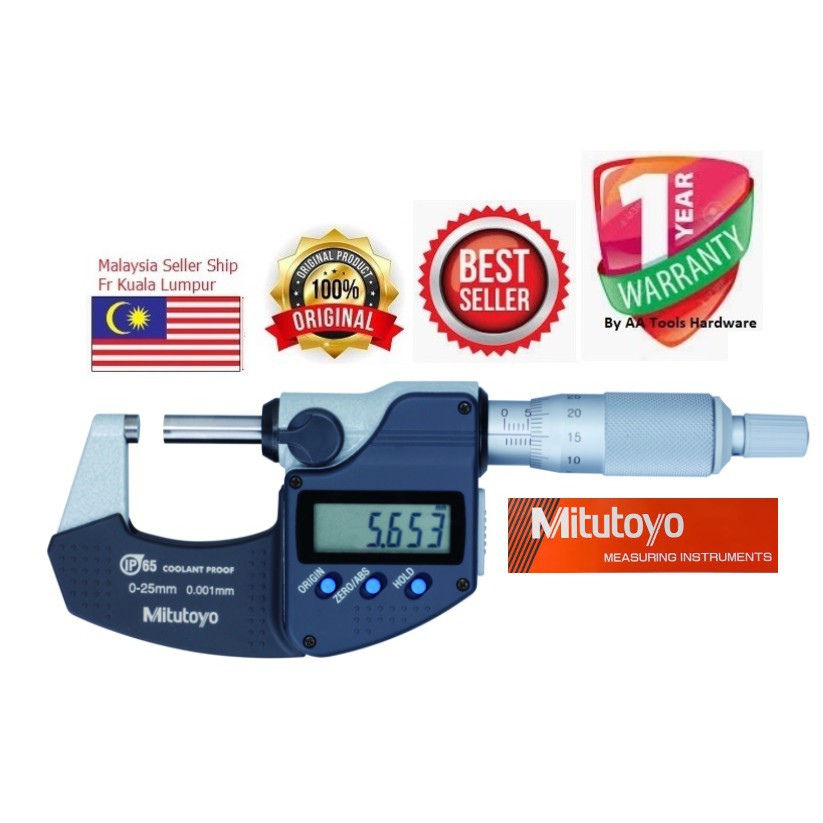 0 25mm Mitutoyo 293 240 30 Digital Micrometer Without SPC Data Output