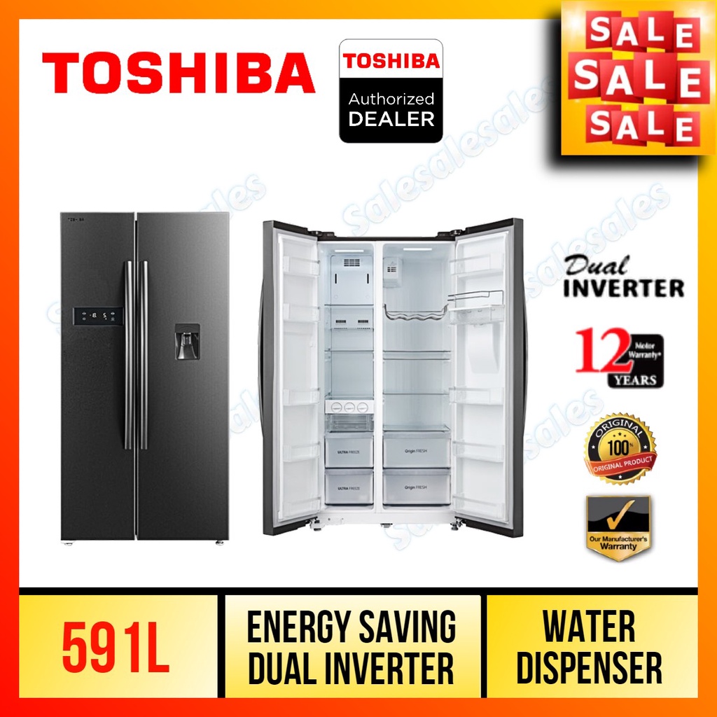 Toshiba L Inverter Side By Side Refrigerator Gr Rs We Pmy Fridge