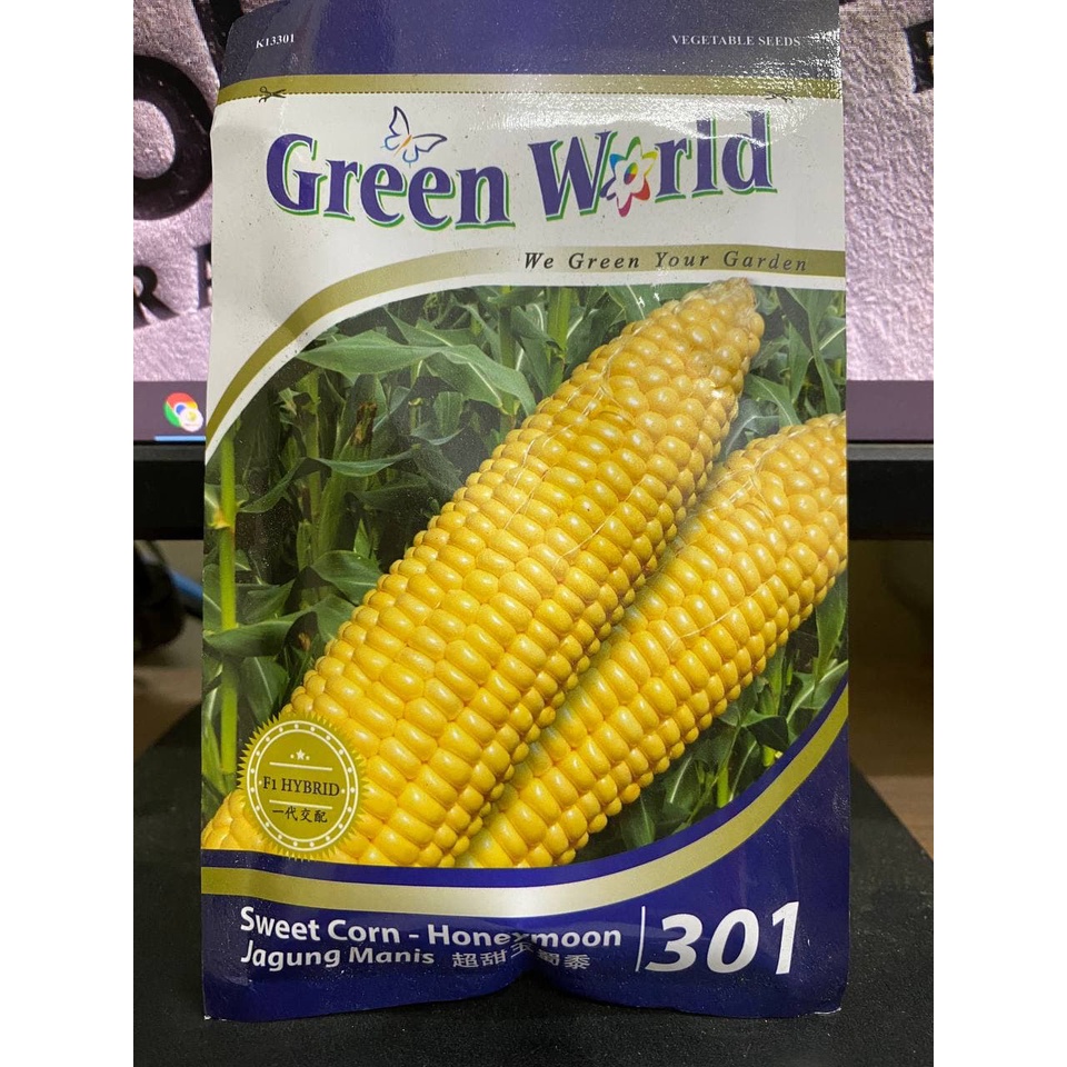 Benih Jagung Manis Sweet Corn GREEN WORLD 301 30 Biji Shopee Malaysia