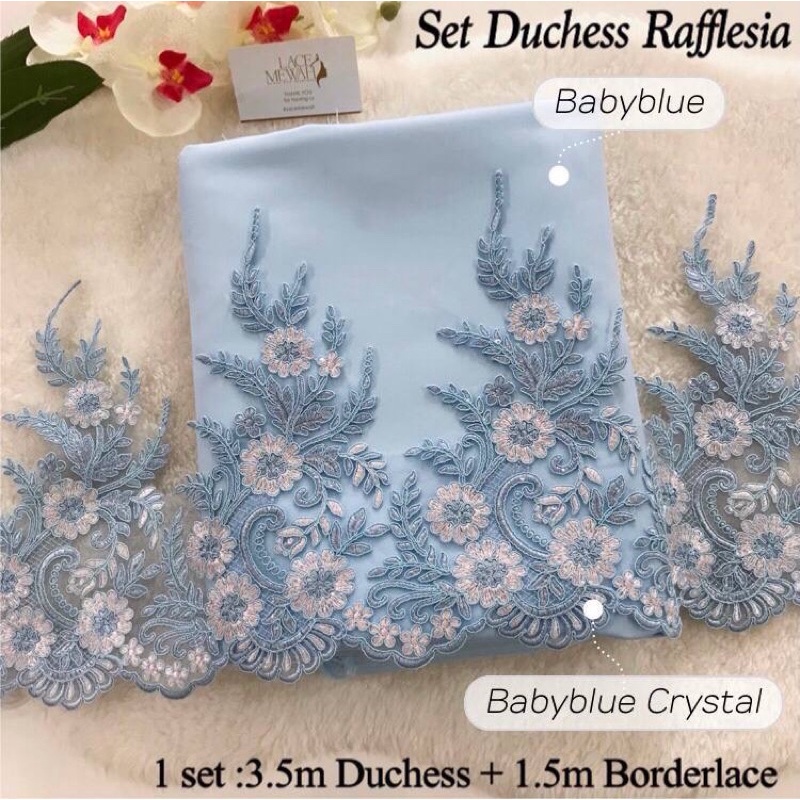 Set Kain Duchess Babybluelacemewah Exclusive Bridal Satin Kain Kosong