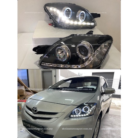 Toyota Vios Ncp Head Lamp Projector Drl Led Ring