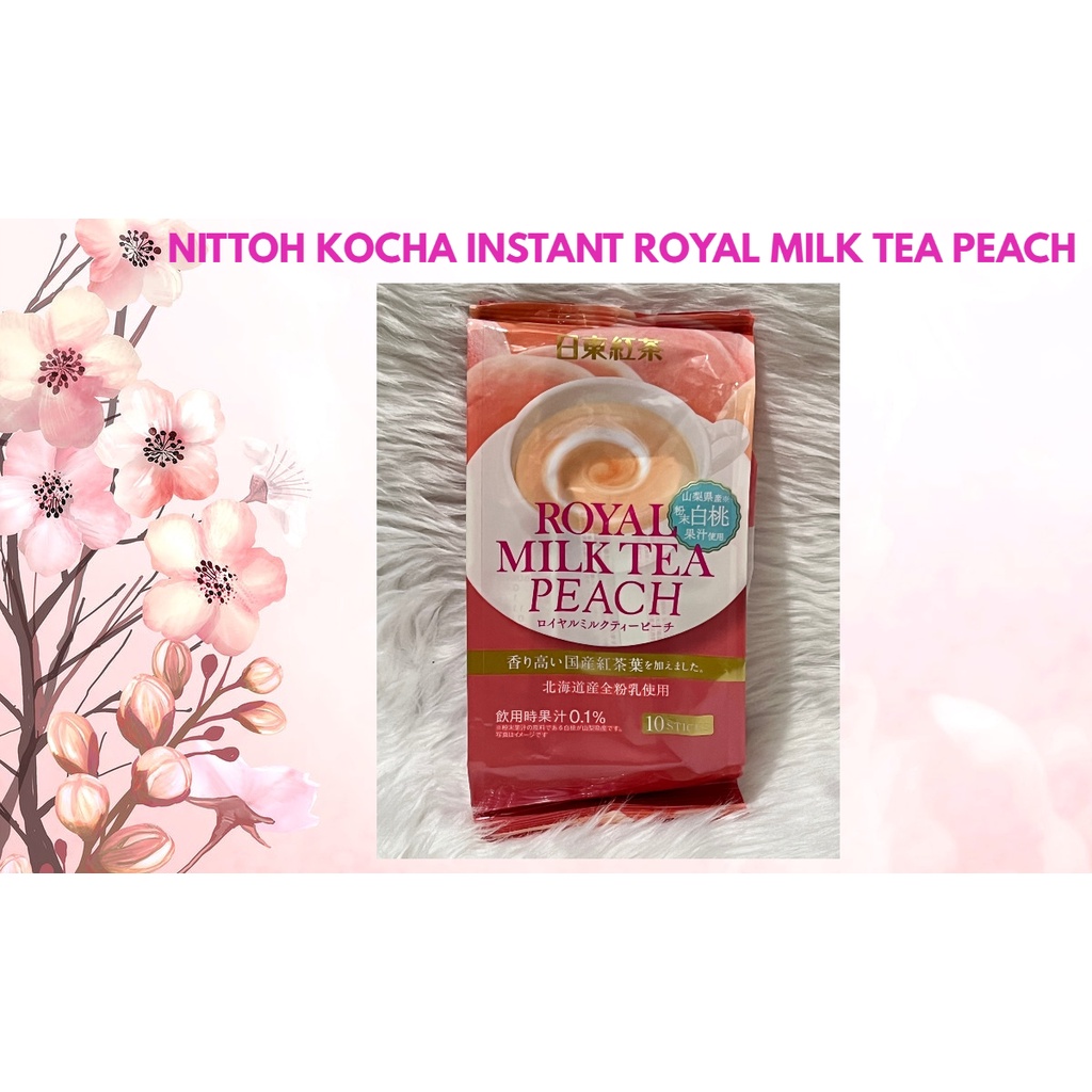 JAPAN NITTOH INSTANT ROYAL MILK TEA STRAWBERRY PEACH HOJICHA LATTE