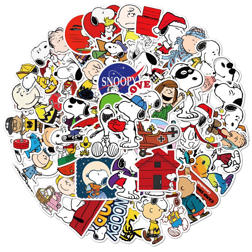 Pcs Cute Snoopy Cartoon Waterproof Pvc Stickers Shopee Malaysia