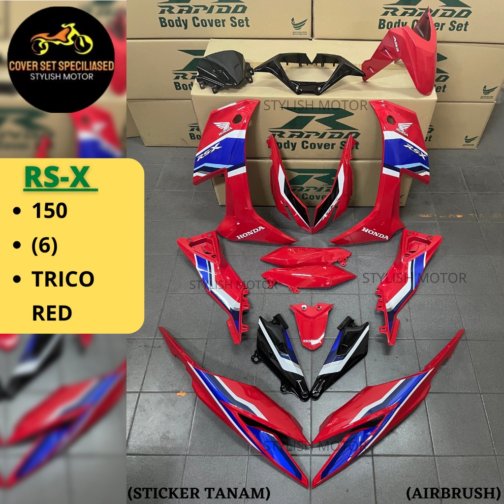 Sticker Tanam Airbrush Rapido Cover Set Honda Rsx Rs X Trico